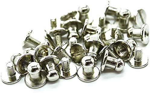 NimidaNimida™ Nipple Head Round Threaded Chicago Screw Belt Screw Rivet Stud - Pack of 20 Pairs for Buckle Leather Craft Bag Belt