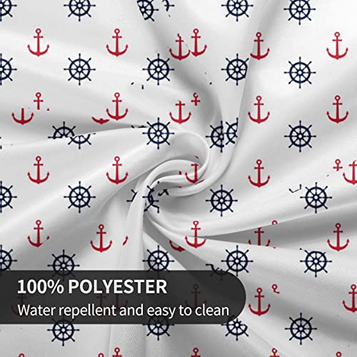 Smuxqni Nautical Tablecloth Summer Round Tablecloth 60 Inch Nautical Anchor Table Cloth Blue White Washable Reused Anchor Table Cover For Home Patio Party Picnic Dinner Table Decor #TOP3
