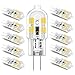 Price comparison product image MLlichten 2W G4 LED Lamps Replaces 10W 20W Halogen Lamps, Natural White 4000K, Not Dimmable, 12V AC/DC, CRI> 82, G4 Bi-Pin Base, 360° Beam Angle G4 LED Light Bulb, Pack of 10