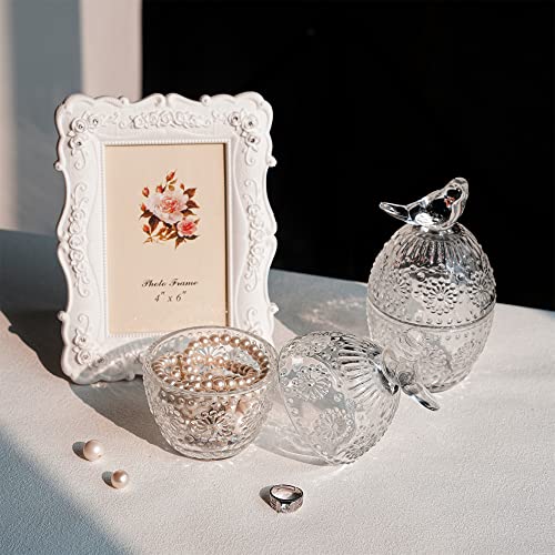 Qfkris 6'' Clear Egg Shaped Glass Candy Jar With Lid Bird Decorative Easter Candy Cookie Jar Jewelry Box Biscuit Containers #TOP5