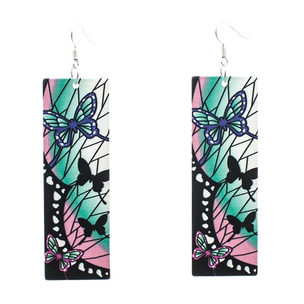 XIGAWAY Anime Demon Shinobu Butterfly Earrings Ear Dangler Cosplay Props Accessories (2)
