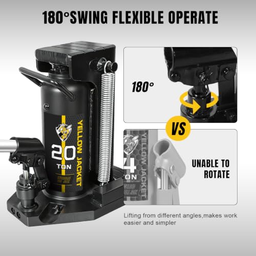 Image of YELLOW JACKET Toe Jack, 20T /10T Low Profile Hydraulic Jack, Heavy Duty Claw Jack