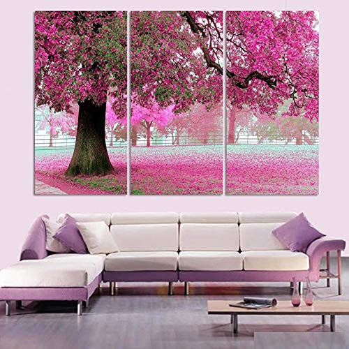 Impression sur toile tableau décoration murale salon triptyque bel arbre paysage HD