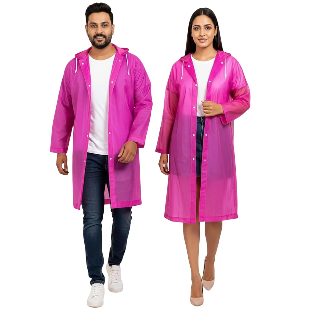 Waterproof Rain Coat Hooded Universal Outdoor Water Resistant Rainwear Suit for Men Women Boys & Girls (Pack of 1) (Universal, Purple)-image-37