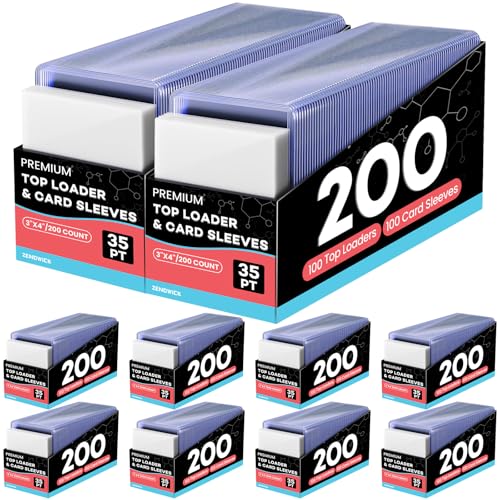 2000 Card Sleeves Top Loaders for Cards 3 x 4 Hard Plastic Toploaders Baseball Card Protectors Trading Card Holder for Football Sports Cards (1000 Toploaders + 1000 Penny Sleeves)