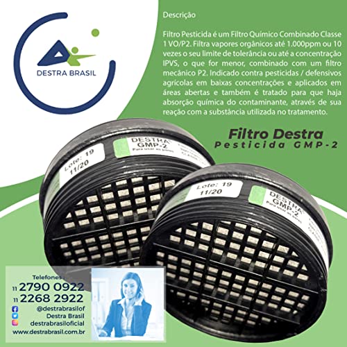 Kit Máscara Respirador 1/4 Facial Mig-12 Pesticida Destra