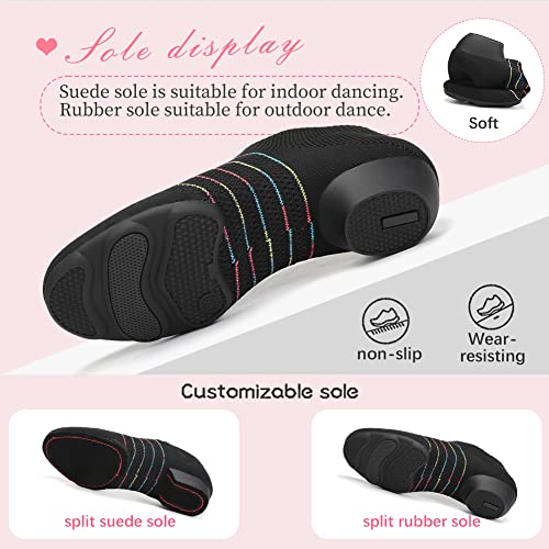 YKXLM Women Standard Social Practice Dance Sneaker Beginner Low Heel Ballroom Shoes for Women4