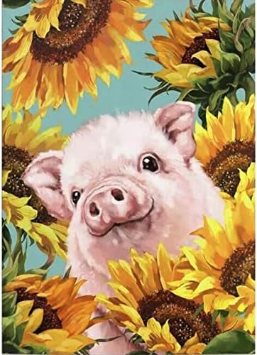 3D Animal DIY Diamond Painting Kits Adults Full Drill Sunflower and Pig Diamond Embroidery Mosaic Cross Stitch Home Decor