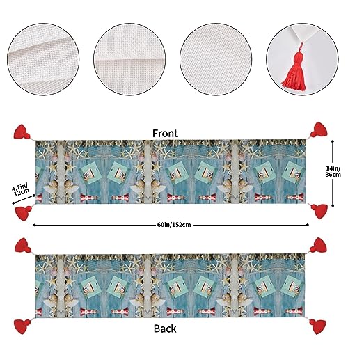 Chemin de table de Noël de qualité supérieure avec pompons 152 cm - 5