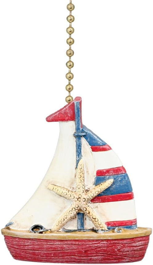 Clementine Design Nautical Coastal Sailboat Ceiling Fan Pull