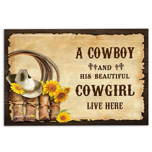 MIAOMANSENSTORE fußmatte innen außen fussmatte Cowboy Fußmatte, Western Cowboy Cowgirl Stiefel...