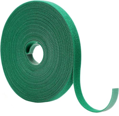 PINEPAN Pflanzenbinder Klettverschluss 10 mm Kabelbinder Wiederverschließbare Pflanzenbinder Pflanzen Klettband zum Binden von Pflanzen Baum Grün 15 m