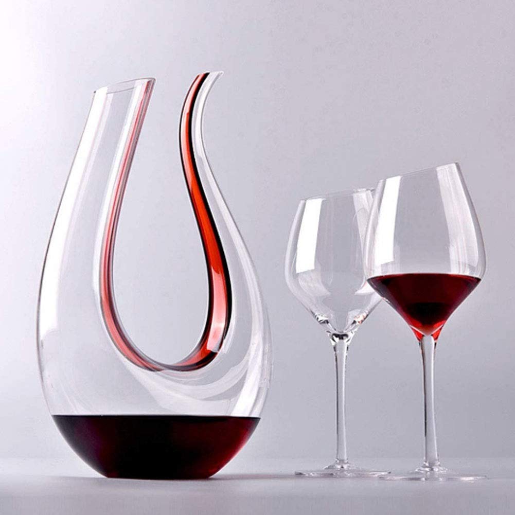 Dicker Weindekanter, Kristall-Dekanter-Set 1500 ml mit 450 ml Whisky-Weinglas