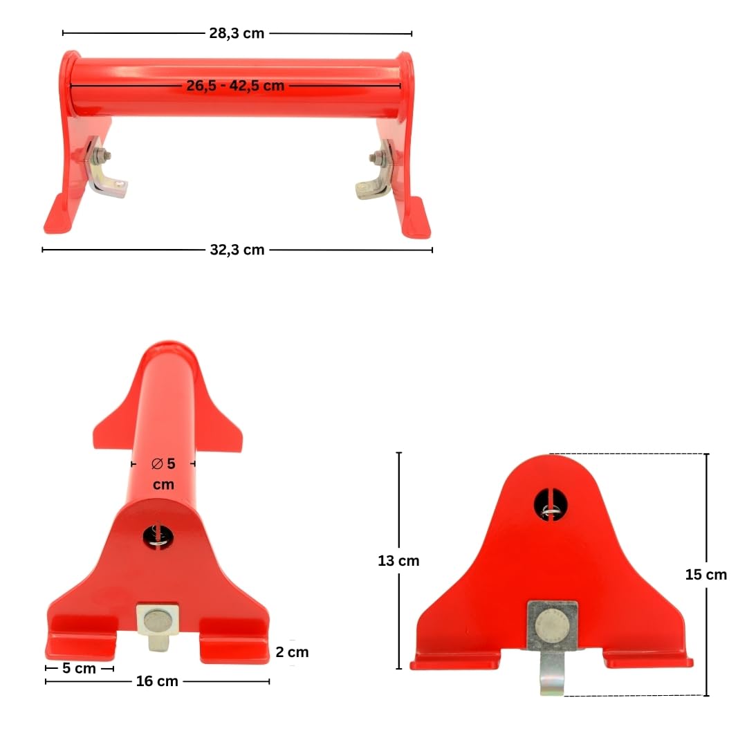 Radstopper/Radhalter Autotransporter verstellbar 275–425 mm – Radblocker für Abschleppwagen & PKW Anhänger – passend für LOHR Bleche – VDI 2700-8.1