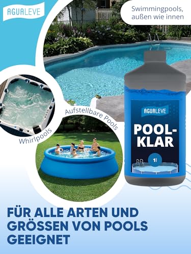 AGUALEVE® Poolklar 1l *NEU* – Kristallklar 2.0 Formel für perfektes Poolwasser – Pools, Whirlpools, Planschbecken – Markenqualität Made in Germany – für 200.000 Poolwasser – mit Note 1,2 getestet – Bild 5