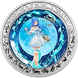 Aquarius Anime Zodiac 1 Oz Silber Münze 5 Cedis Ghana 2025