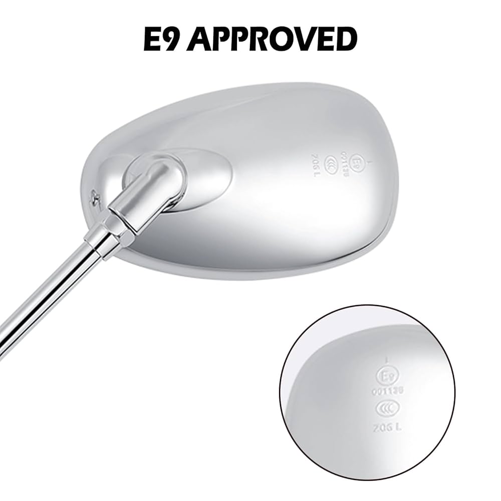 Specchietti Retrovisori Moto - Rettangolari, In Alluminio, Regolabili 360°, Per Manubrio 22 Mm - Foto 10