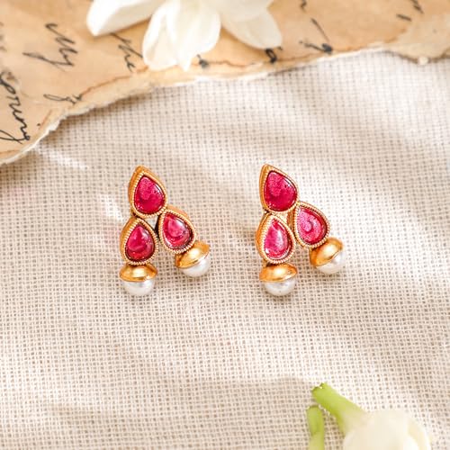 Image of Rubans Necklace Set Gold Plated Traditional Stylish Jewellery Gift for Women & Girls