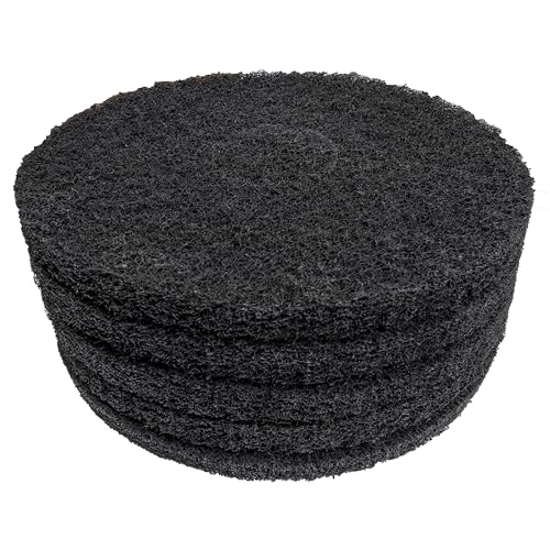 Premium Black Stripping Pads - 13-Inch - Pack of 5, Heavy-Duty Floor Stripper, Compatible with 26 Inch Floor Scrubber Machines
