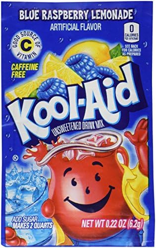 Kool-Aid Twists Soft Drink Mix - Ice Blue Raspberry Lemonade Unsweetened, Caffeine Free, 0.22 Ounce (Pack of 12)