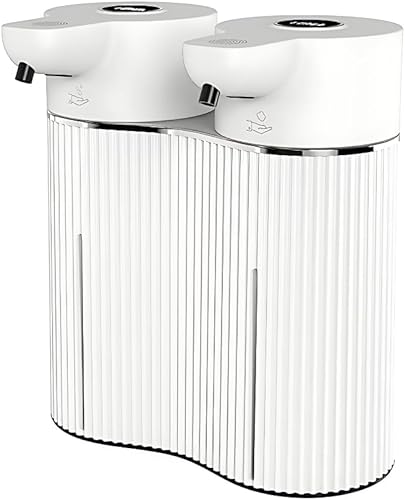 Dispensador automático 2 en 1 de espuma de doble cabeza y jabón de gel, encimera de cocina y baño, montado en la pared, recargable sin contacto,