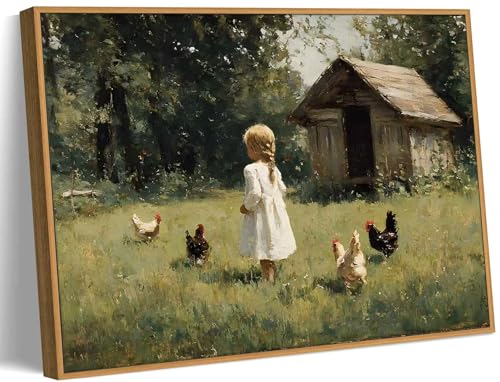 Framed Farm Girl Wall Art