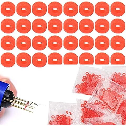 ZhanshuidefaQ About 7000 Pcs Fishing Pellet Baits Bands Match Coarse Fishing Terminal Tackle Micro Bait Bands Banding Fishing Terminal Tackle(50 Bags, Red) Cover