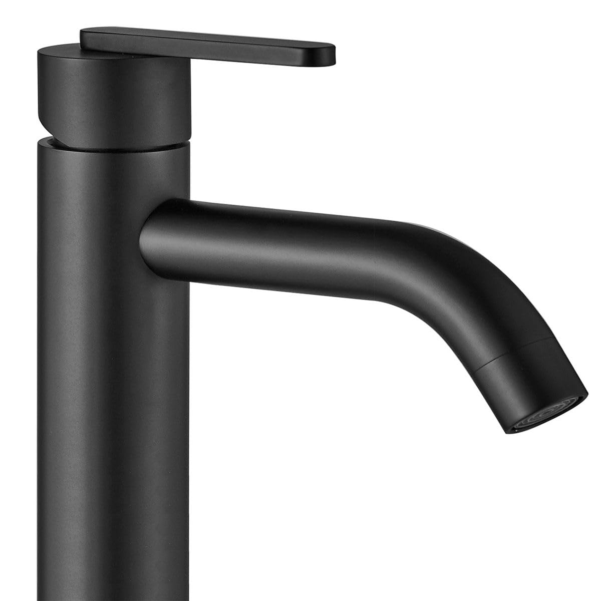Rea - Ontario Js-11801-1B High Rubinetto Da Lavabo Nero, Miscelatore Per Bagno In Ottone Con Maniglia Singola, Rubinetto Per Lavaggio A Mano Regolabile Caldo E Freddo 14,5x4,5x30cm