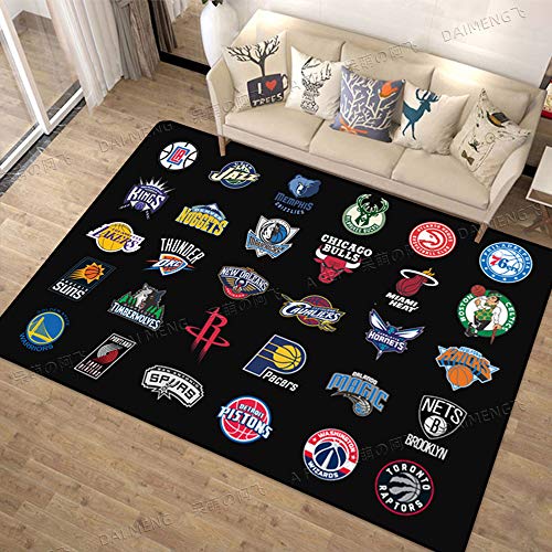 BILIVAN Tapis NBA Basketball Tapis Salon Canapé Table Basse Chambre Chambre à Coucher Personnalité Créatif Tapis Rectangulaire Marée Marque Garçon Chambre (80 * 120 CM)