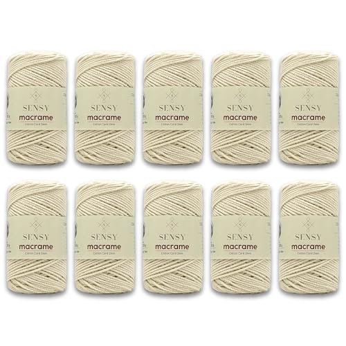 SENSY 10 skeins recycled cotton macrame cord 2mm