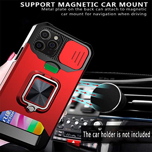 Coque iPhone X antichoc étui rigide rigide avec support anneau rouge - 3