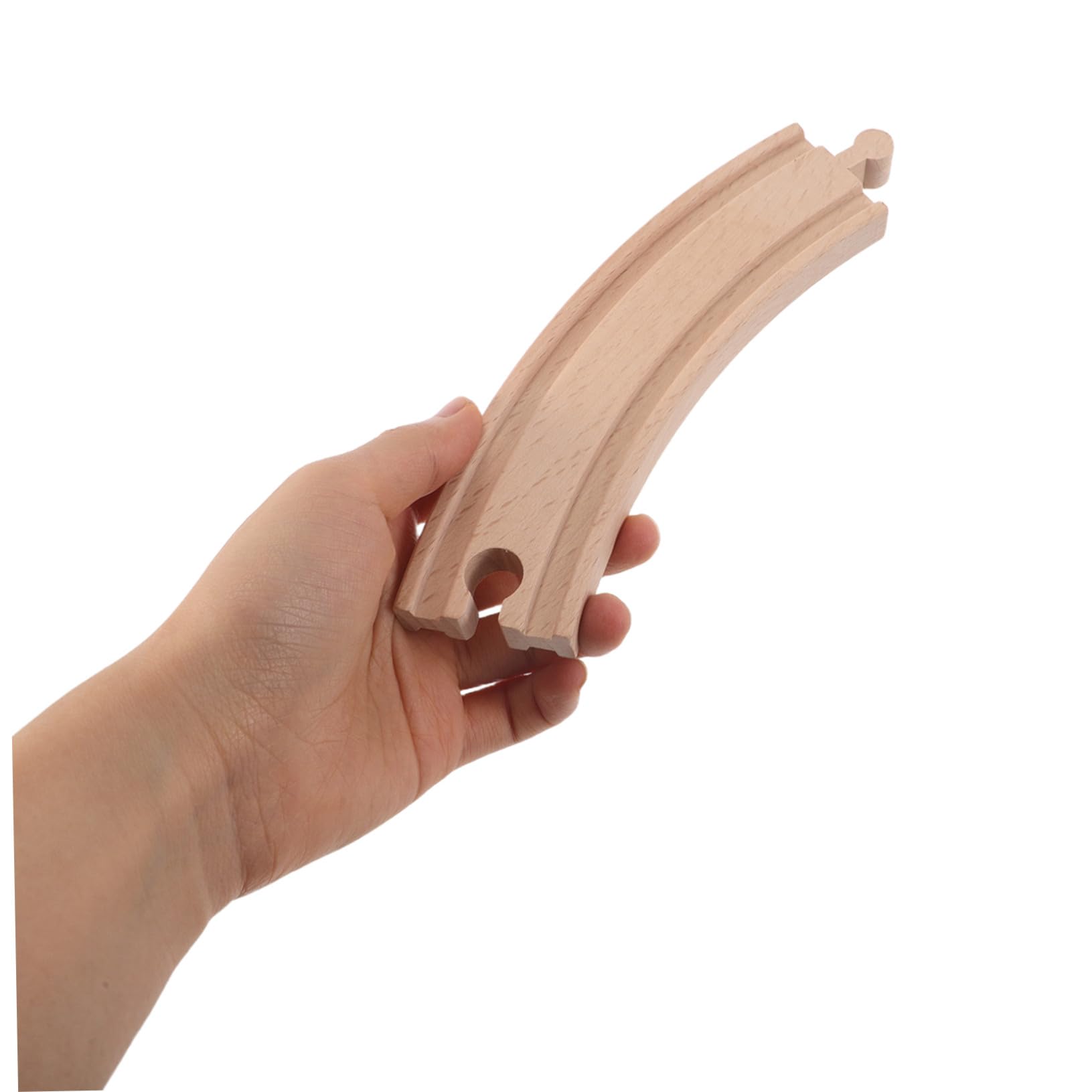 Set Accessori per Treno in Legno con Supporti Ponte in Plastica, Binari Stabili per Giochi per Ragazzo Ragazza e Costruzione Collaborativa del Percorso
