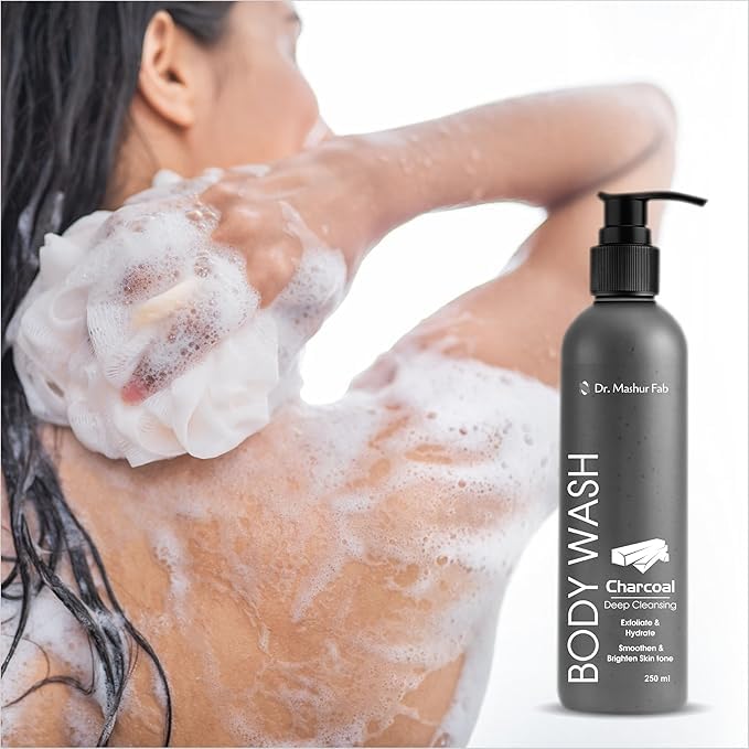 Image of MASHUR FAB Body Wash - Exfoliating & Hydrating Formula | Brightens Skin Tone | 250ml Multiple Fragrance (1 Pack Body Wash + Vitamin C Serum + Perfume)