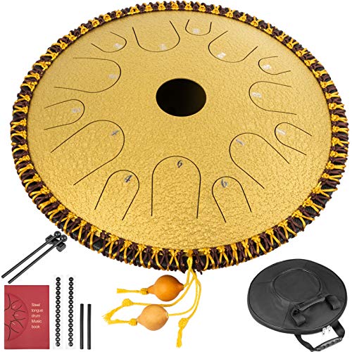 Happybuy Tongue Drum 14 Notes Dish Shape Drum 14 Inches Manual Pe...