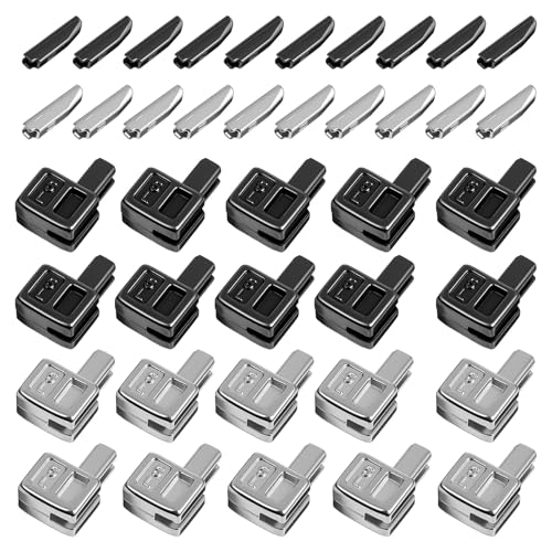 #5 20Sets Zipper Stops Repair Kit Bottom Replacement Zipper Repair Kit for Bags Coats Jackets Zippers Rescue Repairs GunBlack and Silver