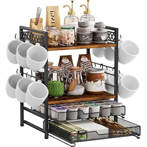 Plaviya 4-Tier Coffee Bar Organizer Cover