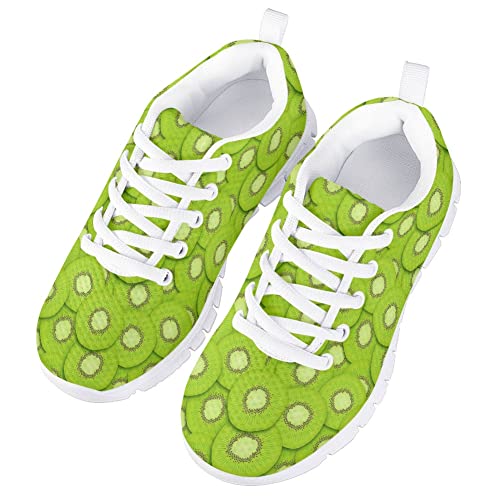 AmzPrint Girls Size 10.5 Cute Cartoon Fruit Slice Kiwi Print Shoes Fashion Tennis Shoes for Elementary Middle School Kids3