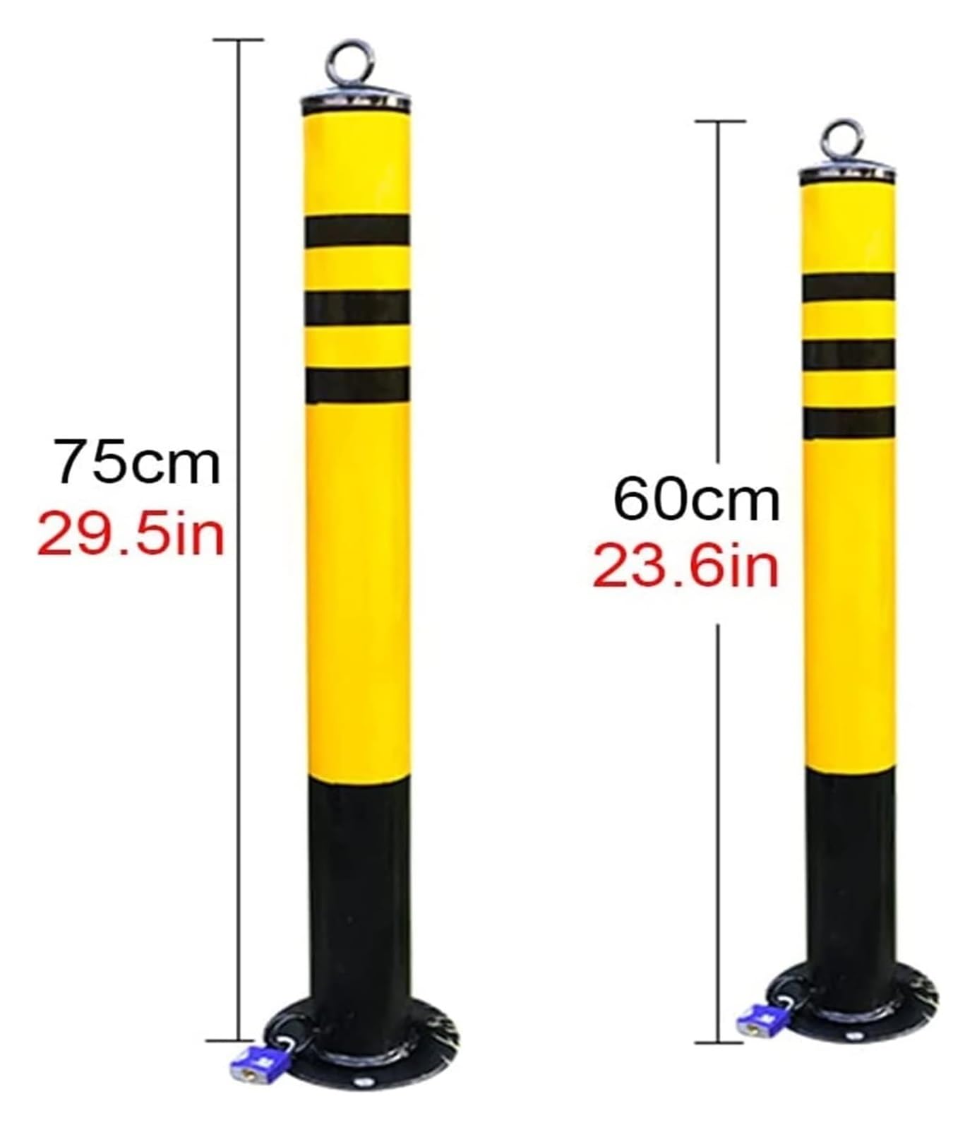 Dissuasori di parcheggio per carichi pesanti, 60 x 8 cm, pali di sicurezza per auto, protezione e blocco sicuro, per controllo del traffico all'aperto