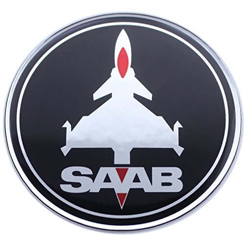 Emblema per Cofano Jet Aereo Saab 50mm Nero Rosso