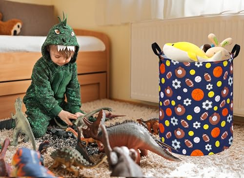 Image of MAIZMZ Kids Hamper Storage Bins Organizer Toy Box Laundry Basket Large Canvas Collapsible Chest for Home /Dorm /Kitchen /Pet /Office /Closet /Shelf /Gift Baskets