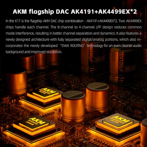 Image of FiiO K17 Desktop DAC&Headphone Amplifier AK4191+AK4499EX*2, 31-Band PEQ, MQA,Support DSD512 32Bit /768kHz with Remote Control (Black)