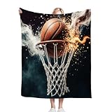 Gumntun Kuscheldecke 150x200 cm Basketball Flamme Rauch, Warm Flauschige Decke TV-Decke...
