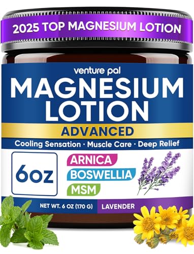 Magnesium Lotion with Arnica, MSM & Boswellia – Cooling Comfort & Relaxation, Magnesium Cream for...