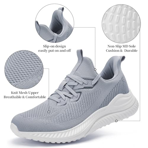 Image of Slow Man Mens Walking Sneakers Wide Width Slip on Tennis Shoes,Lightweight Breathable Running Shoes,Ideal for Athletic Workout Gym Jogging and Casual Wear