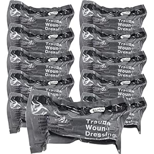 6 Inch Israeli Bandage, Portable Vacuum Sealed, Compression Pressure Dressing Trauma Wound Seal Bandages for Outdoor Battle Combat Tactical Travel Hiking Cycling (10 pcs)