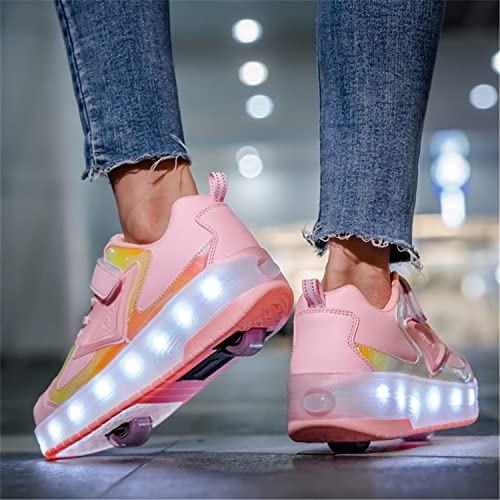 Meisjes Jongens Schoenen met Wielen 7 Kleuren LED Lichten Rolschaatsen USB Oplaadbaar Lichtgevende Schoenen Dubbel Wiel… - Image 7