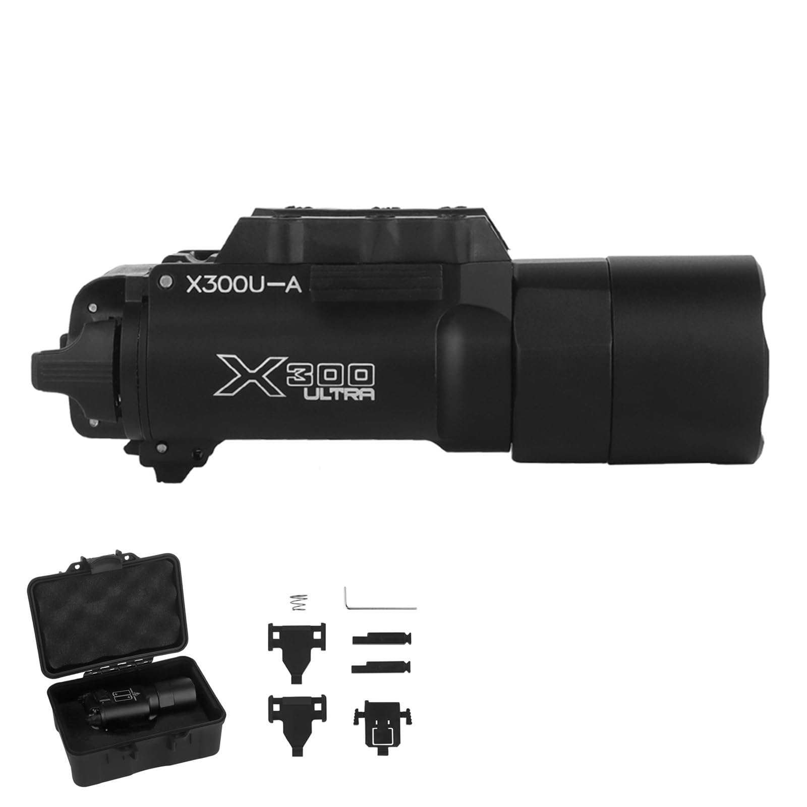 Linterna Táctica Universal X300-A de 800 Lúmenes, Luz LED Montada en Riel con Montaje en Ranura en T, Compatible con Picatinny(Black)