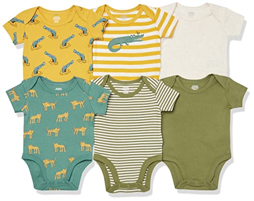 Image of Amazon Essentials Unisex Toddlers and Babies’ Short-Sleeve Bodysuits, Multipacks