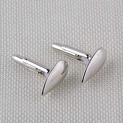 Mancuernillas KnBoB para hombre en forma de lágrima plateadas miniatura 4