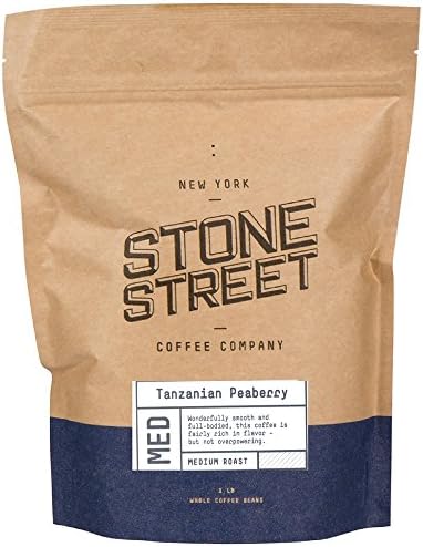 Stone Street Tanzania Peaberry Whole Bean Coffee, Medium Roast, 1 Lb